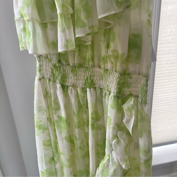 MISA Revolve Chiffon One Shoulder Rumi Midi Dress in Honeydew Large NWT - Picture 7 of 10